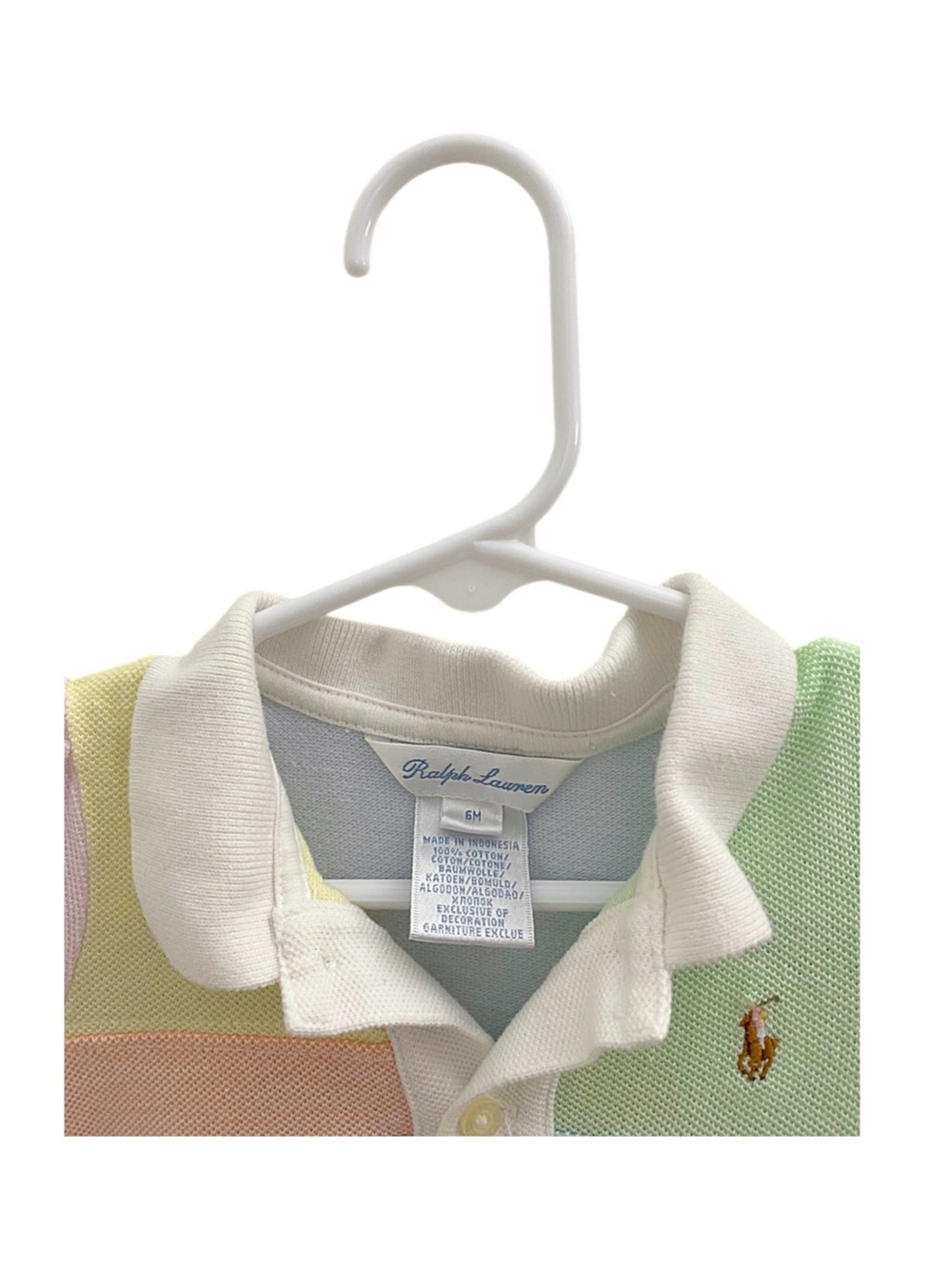 Ralph Lauren Baby Girl Multi-Color Pastel Polo Dress - 6 Months - 100% Cotton - Picture 3 of 4